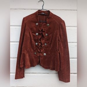 Cass Rust Colored Velvet Blazer Women's Large